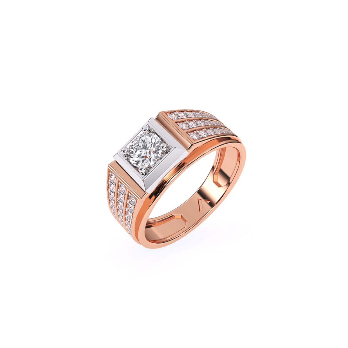 Stylish Three Row Cluster Round Lab Grown Ring